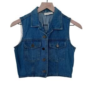 Rampage R Wear Vintage Denim Button Sleeveless Vest 90s Woman Junior Size 5